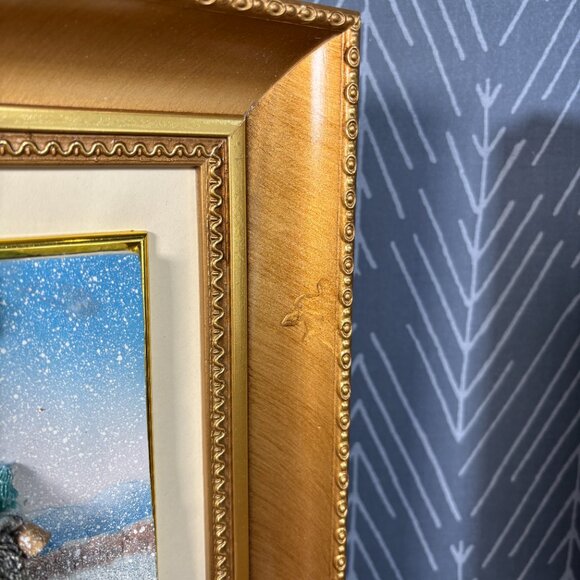 Vintage 3D Santa with Children Framed Christmas Decor Textured Relief Wall Art - Picture 6 of 12